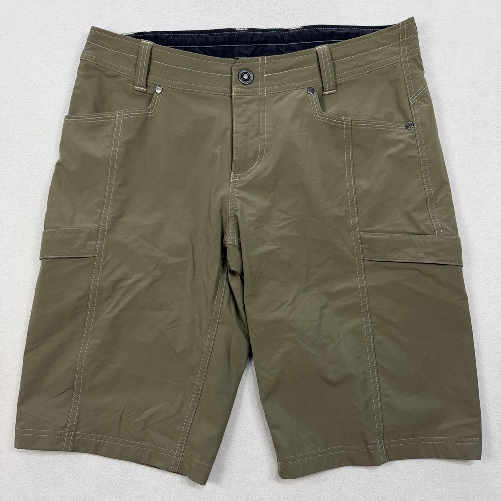 Kuhl Cargo Shorts Womens 8 Khaki Stretch Hiking Outdoor Nylon Spandex Pockets